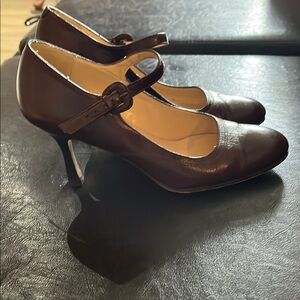 Hype Brown Heeled Mary Jane Shoes